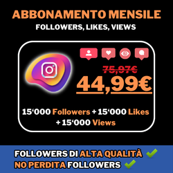 ABBONAMENTO GRANDE IG MENSILE FOLLOWERS, LIKE E VIEWS